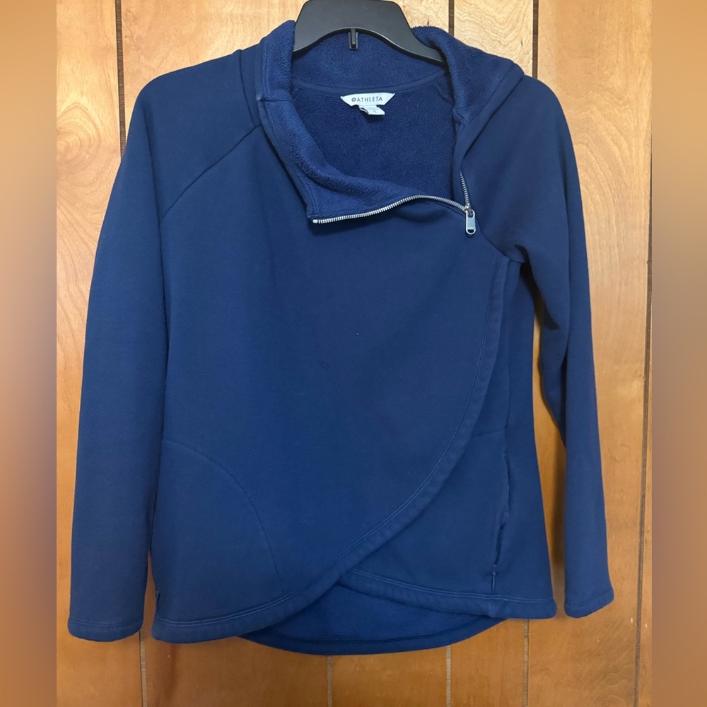 Athleta Women's Navy Asymmetrical Zip Jacket